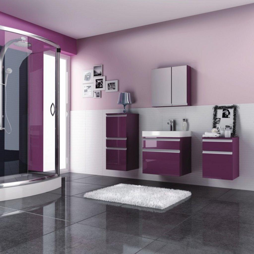 Фиолетовая мебель для ванной