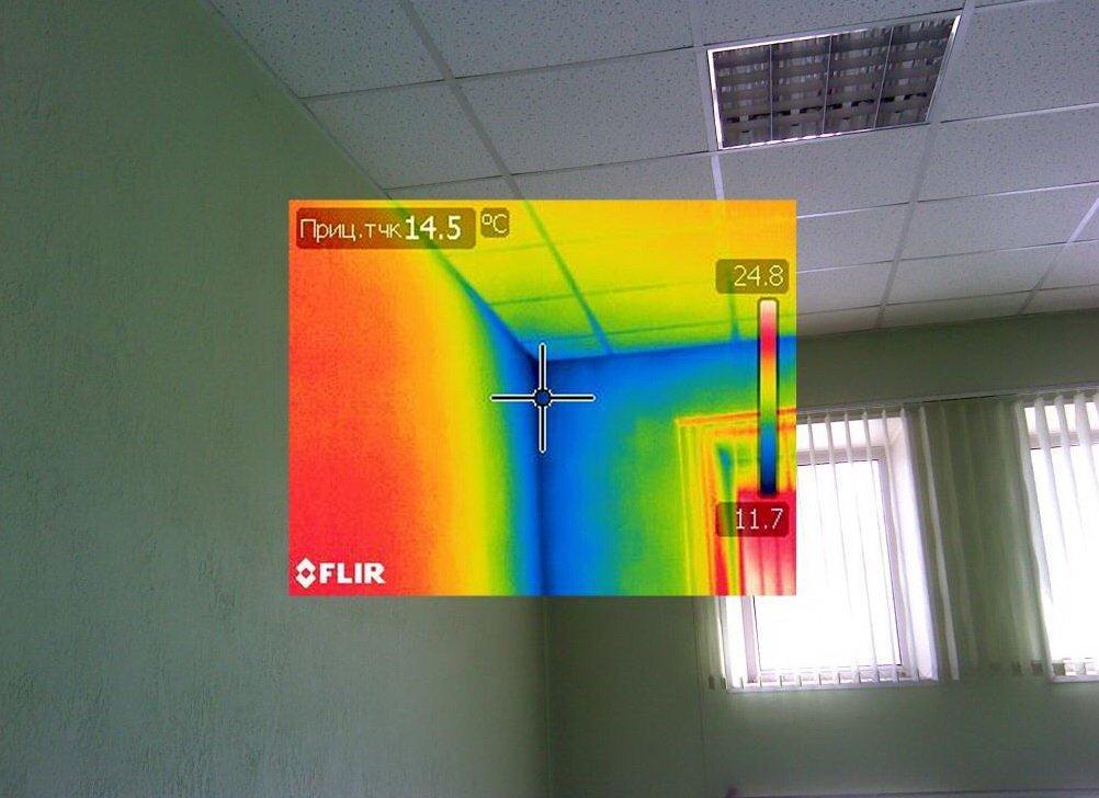 тепловизор для определения потери тепла в помещениях
